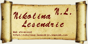 Nikolina Lesendrić vizit kartica
